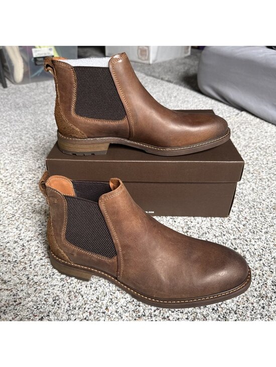 Florsheim Lodge Plain Toe Gore Boots Leather Smooth Brown CH Men’s Size 8 14285 main image 3